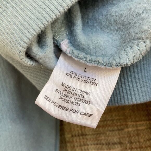 Hippie Rose cropped hoodie color bluish grey - Picture 4 of 5